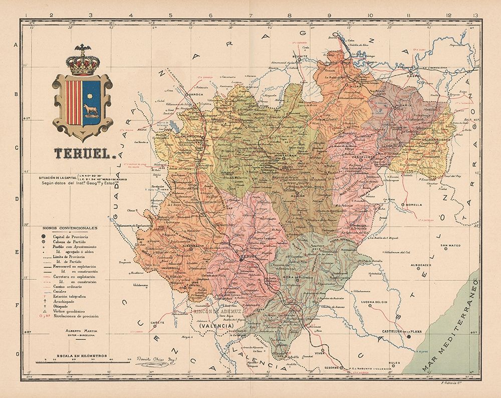 Teruel Spain Europe - Martin 1911 art print by Martin for $57.95 CAD