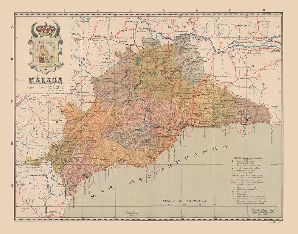 Malaga Spain Europe - Martin 1911 art print by Martin for $57.95 CAD