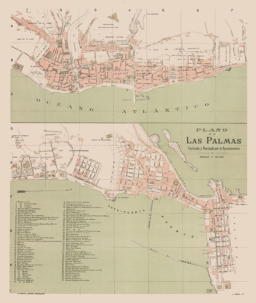 Las Palmas Spain Europe - Martin 1911 art print by Martin for $57.95 CAD