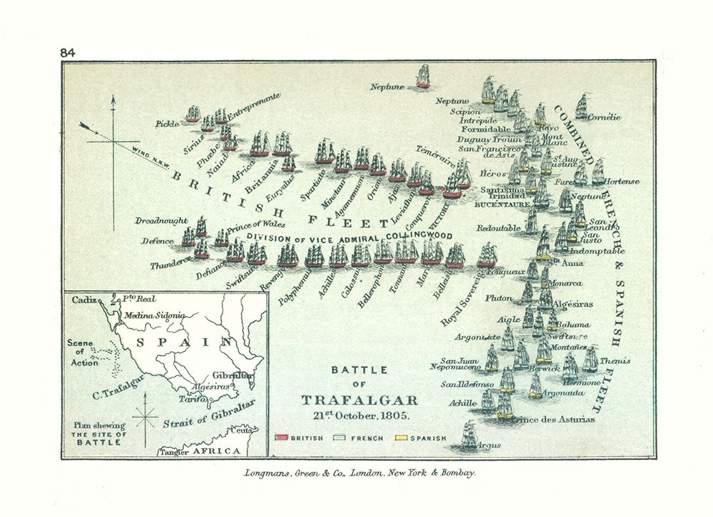 Battle Cape Trafalgar in 1805 Spain Europe art print by Gardiner for $57.95 CAD