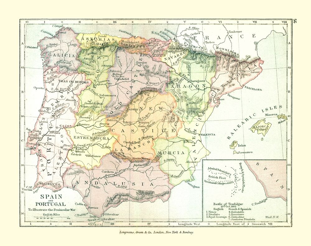 Spain Portugal Europe - Gardiner 1902 art print by Gardiner for $57.95 CAD