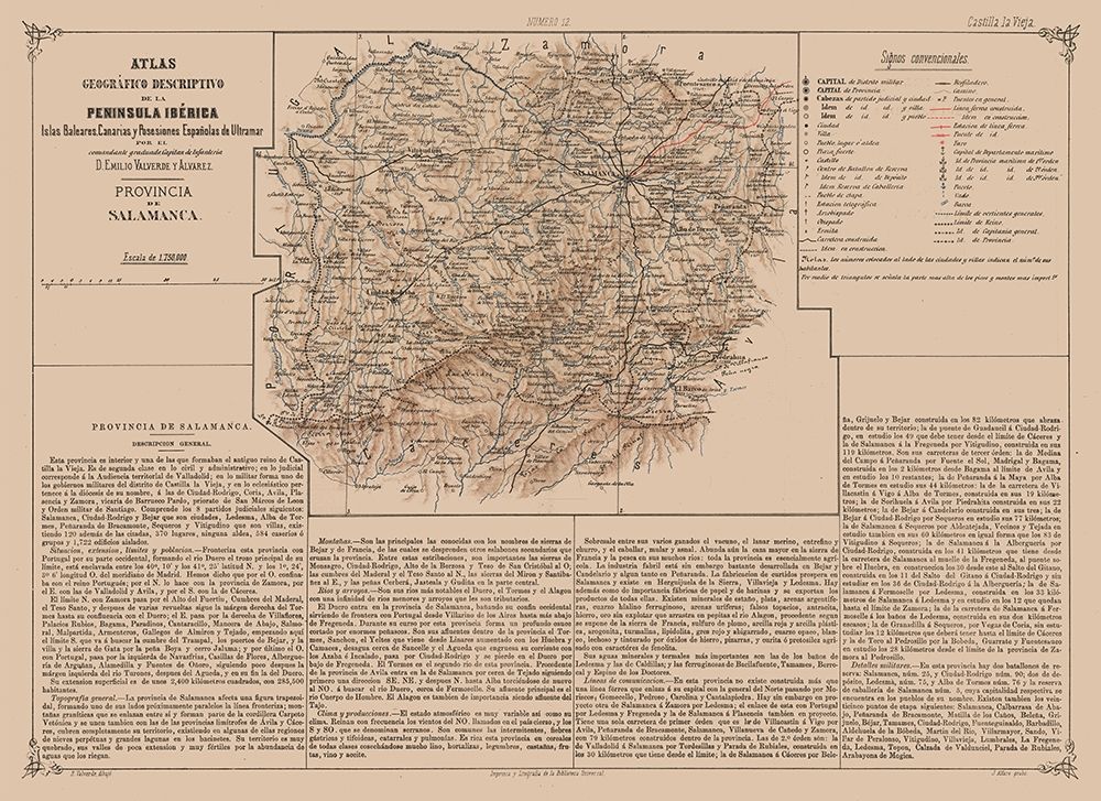 Salamanca Province Spain - Valverde 1880 art print by Valverde for $57.95 CAD