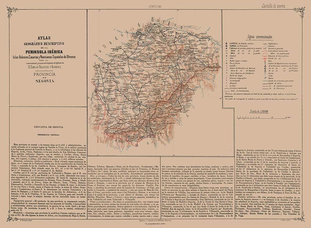 Segovia Province Spain - Valverde 1880 art print by Valverde for $57.95 CAD