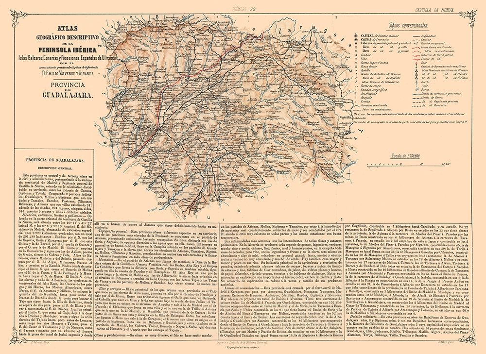 Guadalajara Province Spain - Valverde 1880 art print by Valverde for $57.95 CAD