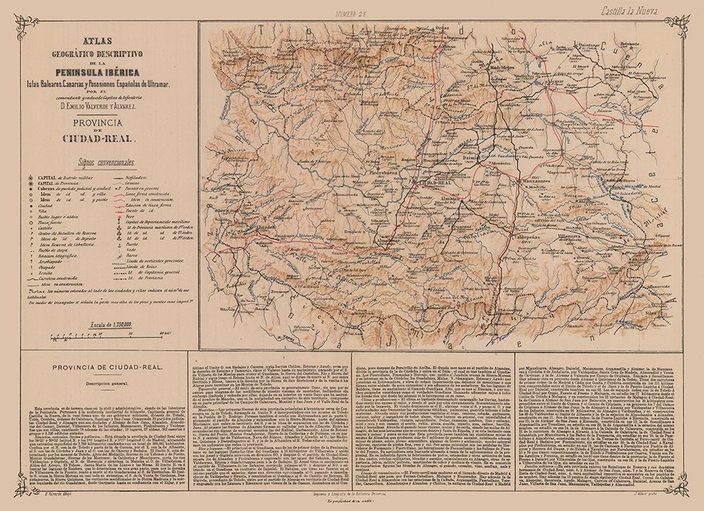 Ciudad Real Province Spain - Valverde 1880 art print by Valverde for $57.95 CAD