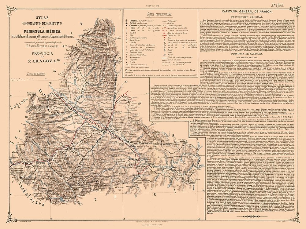 Zaragoza Province Spain - Valverde 1880 art print by Valverde for $57.95 CAD