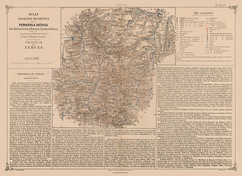 Teruel Province Spain - Valverde 1880 art print by Valverde for $57.95 CAD