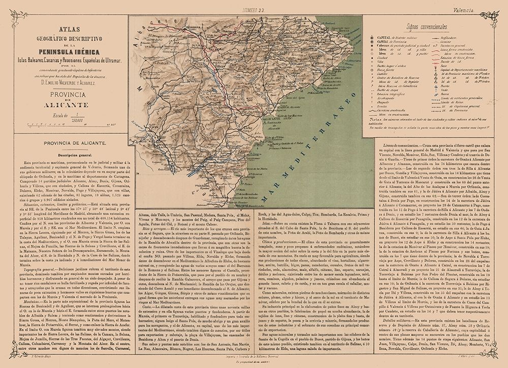 Alicante Province Spain - Valverde 1880 art print by Valverde for $57.95 CAD