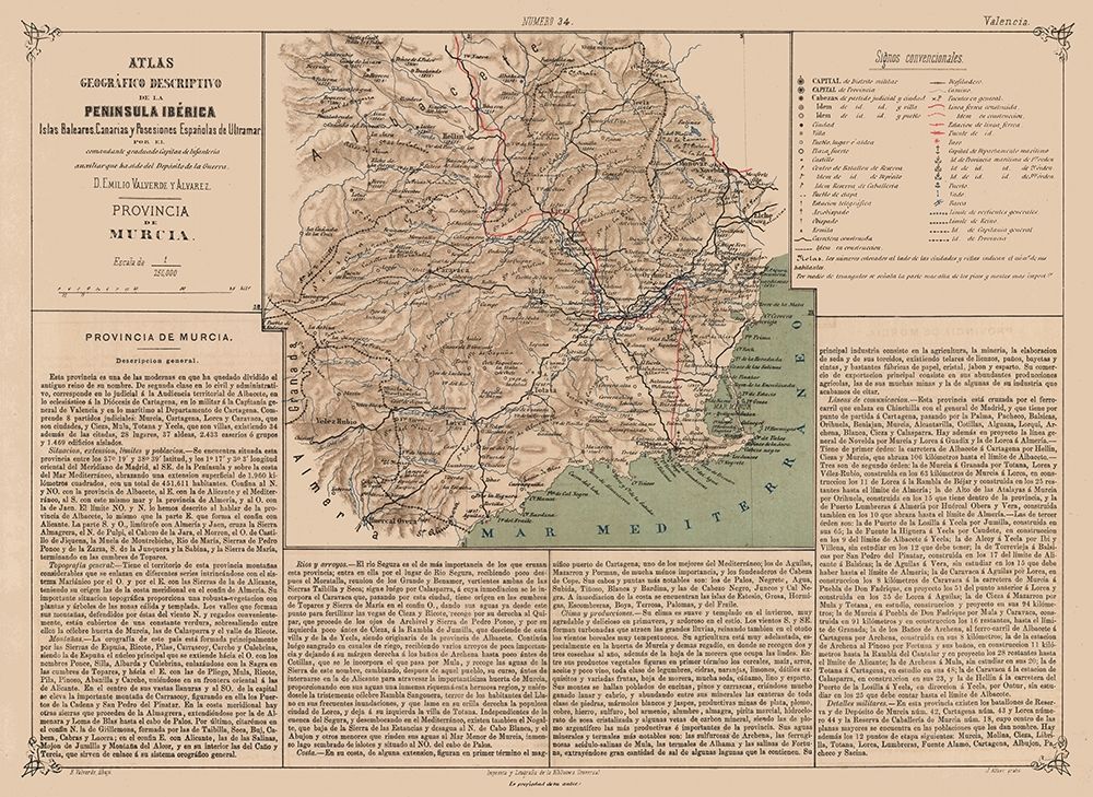Murcia Province Spain - Valverde 1880 art print by Valverde for $57.95 CAD