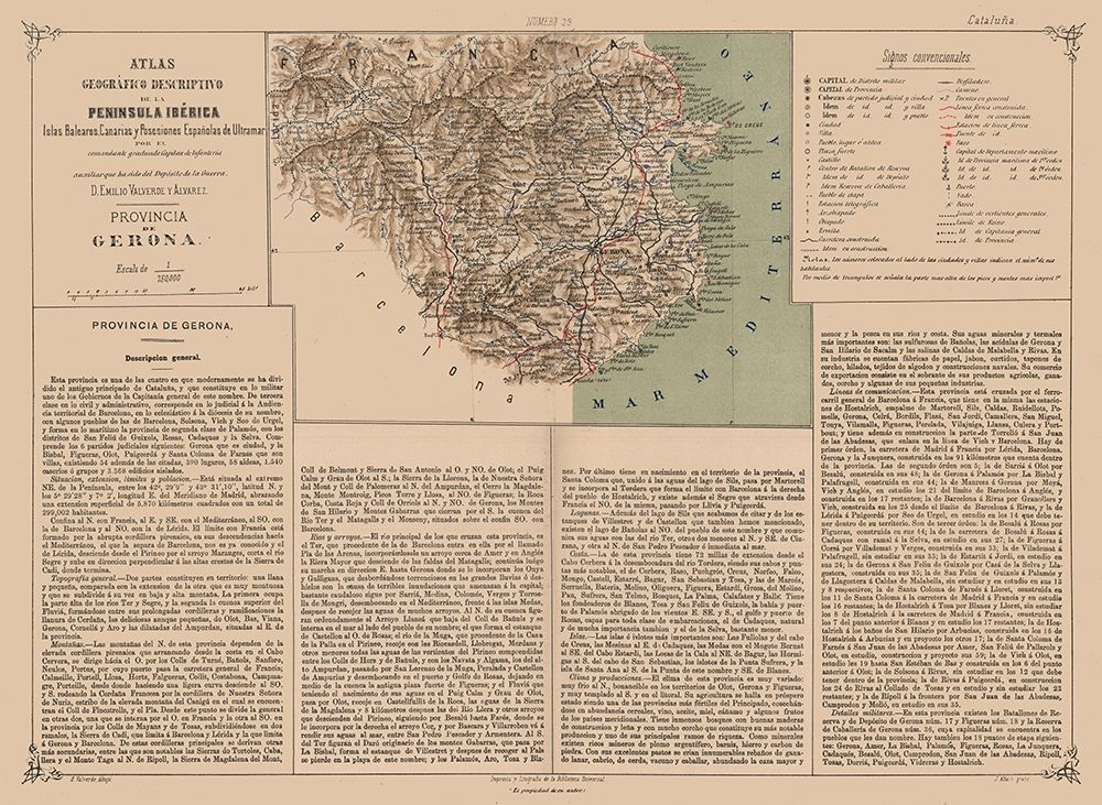 Girona Province Spain - Valverde 1880 art print by Valverde for $57.95 CAD
