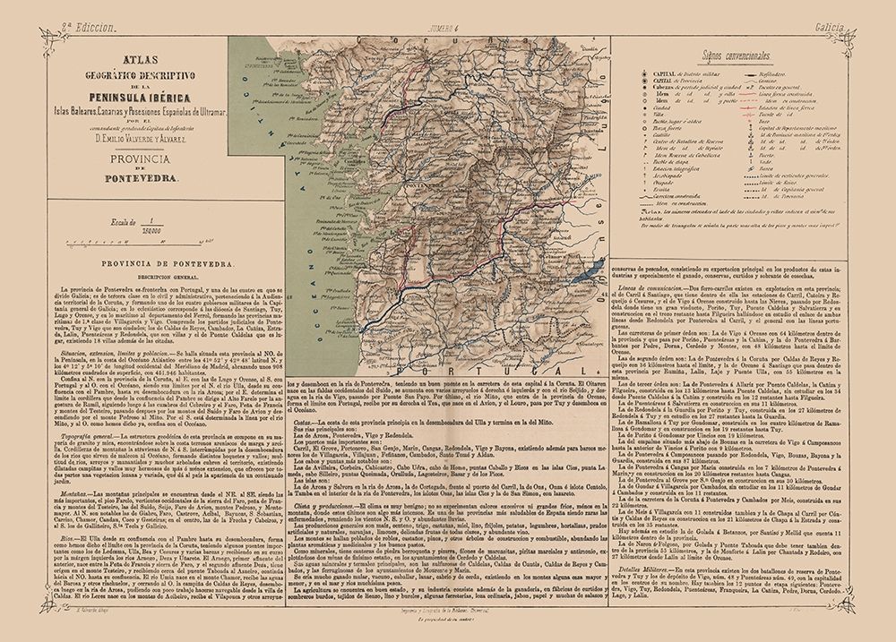 Pontevedra Province Spain - Valverde 1880 art print by Valverde for $57.95 CAD