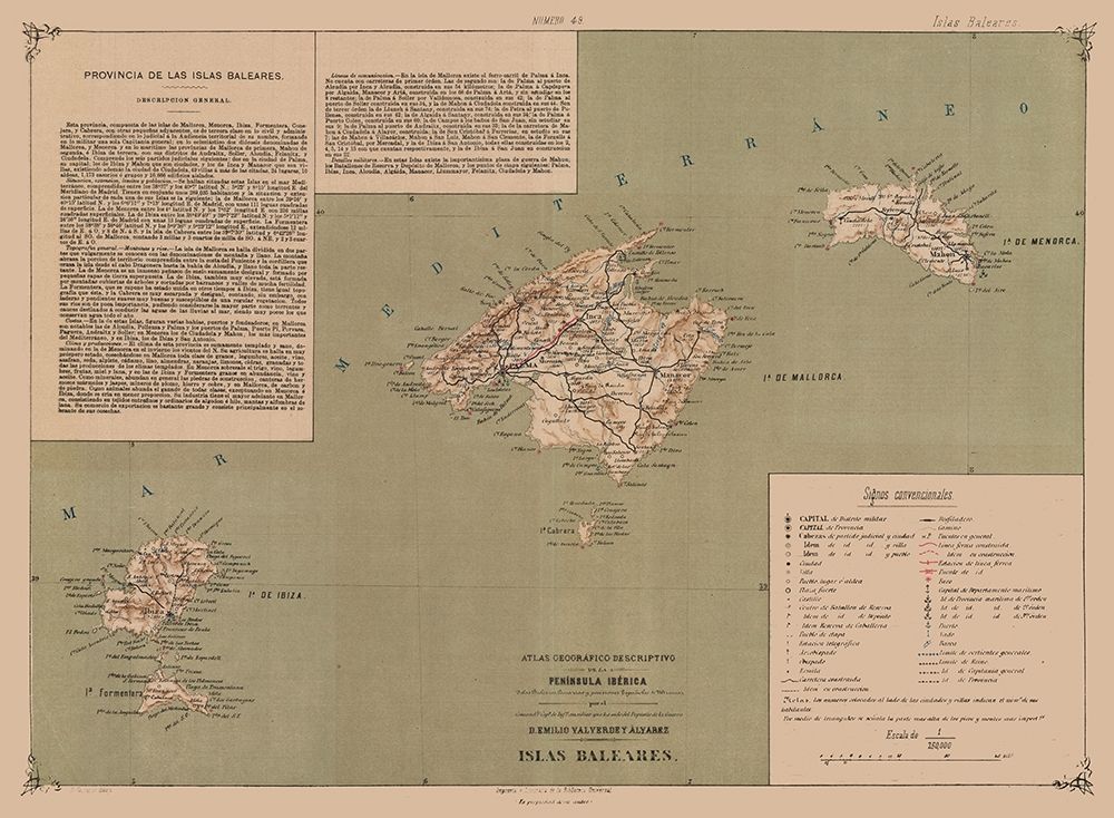 Balearic Islands Spain - Valverde 1880 art print by Valverde for $57.95 CAD
