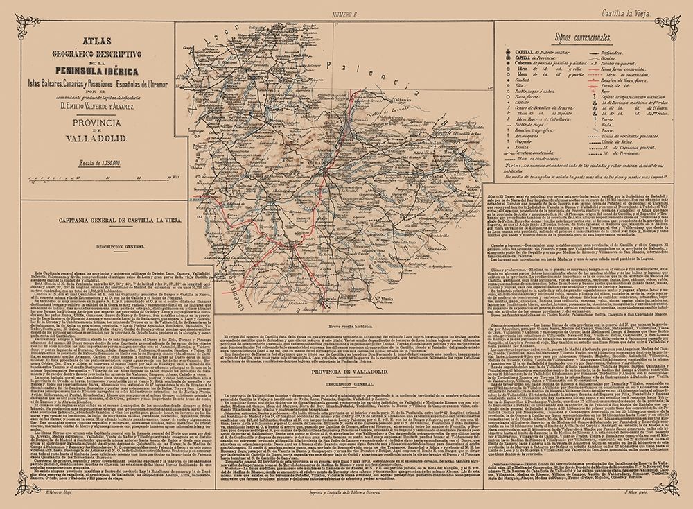 Valladolid Province Spain - Valverde 1880 art print by Valverde for $57.95 CAD