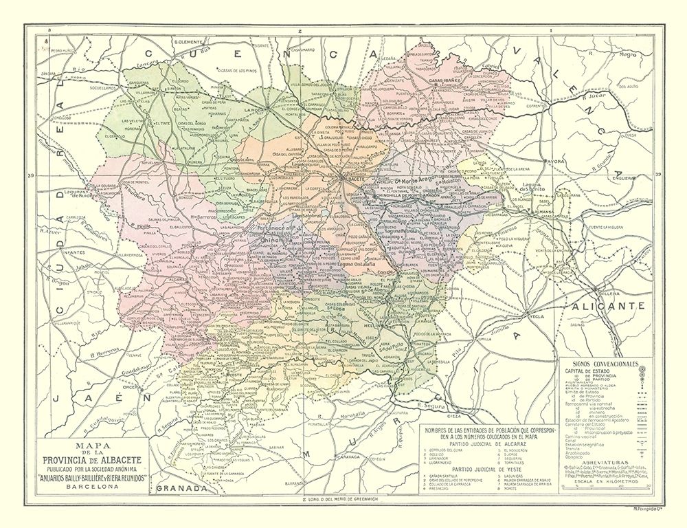 Albacete Province Spain - Pompido 1913 art print by Pompido for $57.95 CAD