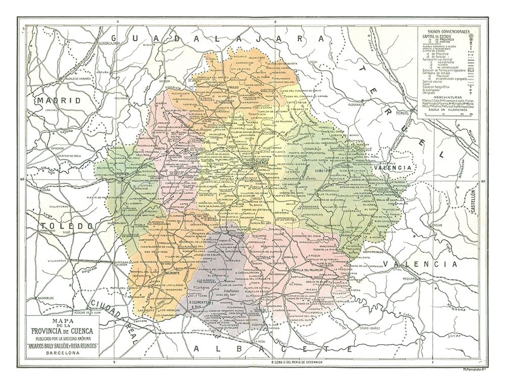Cuenca Province Spain - Pompido 1913 art print by Pompido for $57.95 CAD