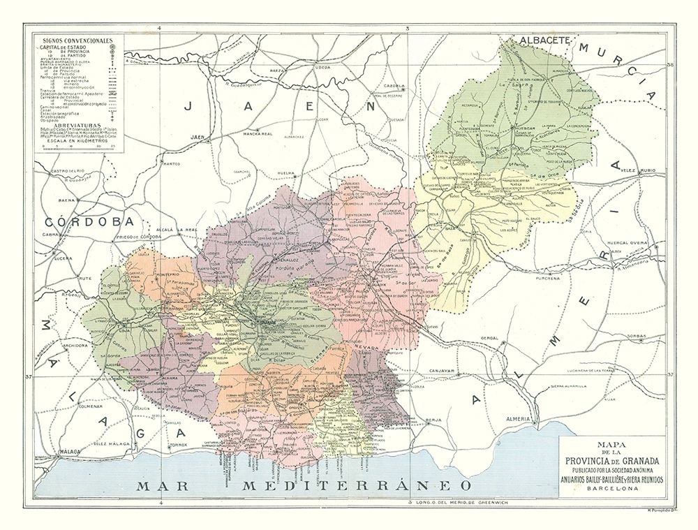 Granada Province Spain - Pompido 1913 art print by Pompido for $57.95 CAD