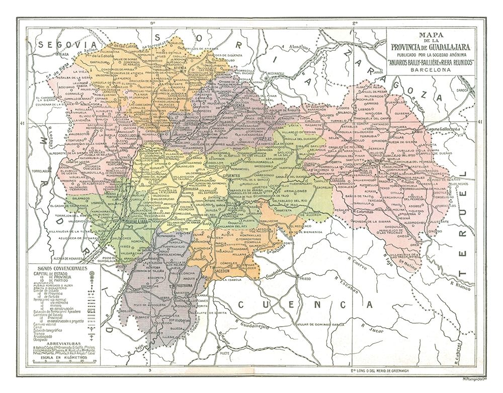Guadalajara Province Spain - Pompido 1913 art print by Pompido for $57.95 CAD