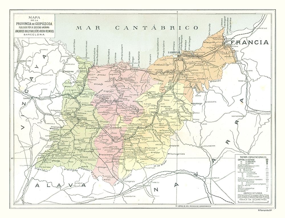 Gipuzkoa Province Spain - Pompido 1913 art print by Pompido for $57.95 CAD