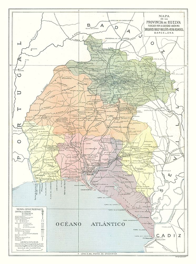 Huelva Province Spain - Pompido 1913 art print by Pompido for $57.95 CAD