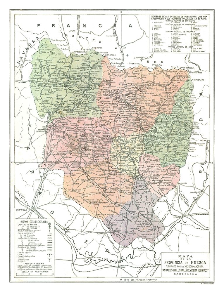 Huesca Province Spain - Pompido 1913 art print by Pompido for $57.95 CAD