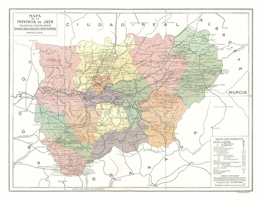 Jaen Province Spain - Pompido 1913 art print by Pompido for $57.95 CAD