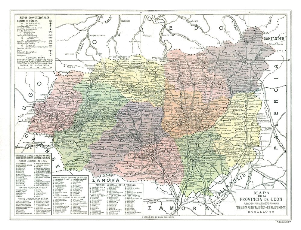Leon Province Spain - Pompido 1913 art print by Pompido for $57.95 CAD