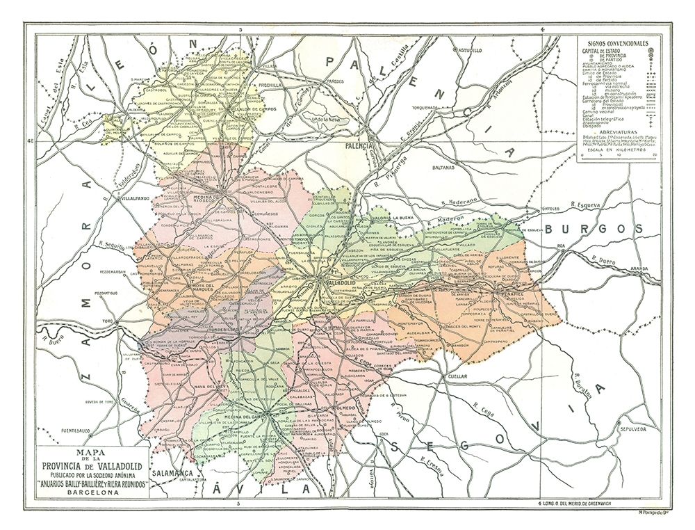 Valladolid Province Spain - Pompido 1913 art print by Pompido for $57.95 CAD