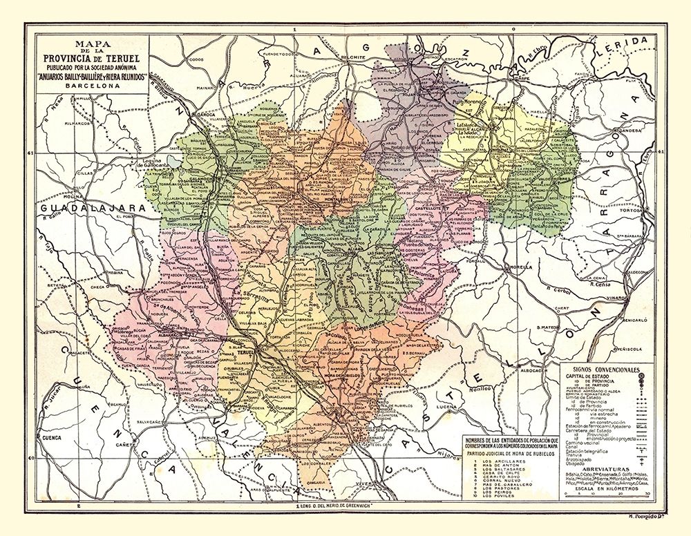 Teruel Province Spain - Pompido 1913 art print by Pompido for $57.95 CAD