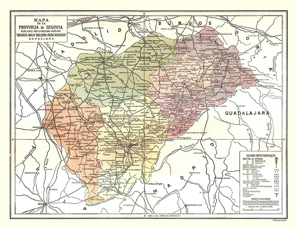 Segovia Province Spain - Pompido 1913 art print by Pompido for $57.95 CAD