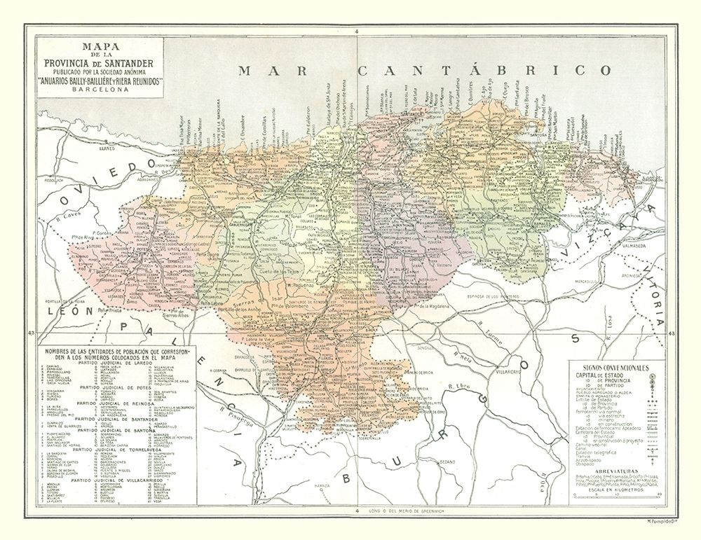 Santander Province Spain - Pompido 1913 art print by Pompido for $57.95 CAD