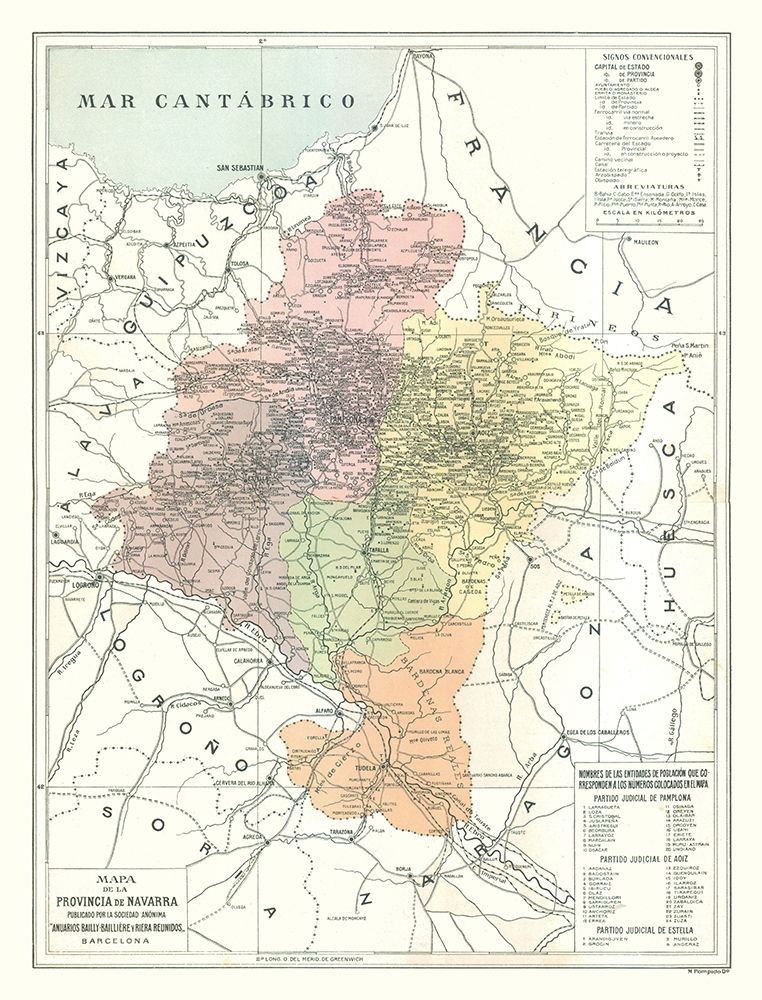 Navarra Province Spain - Pompido 1913 art print by Pompido for $57.95 CAD