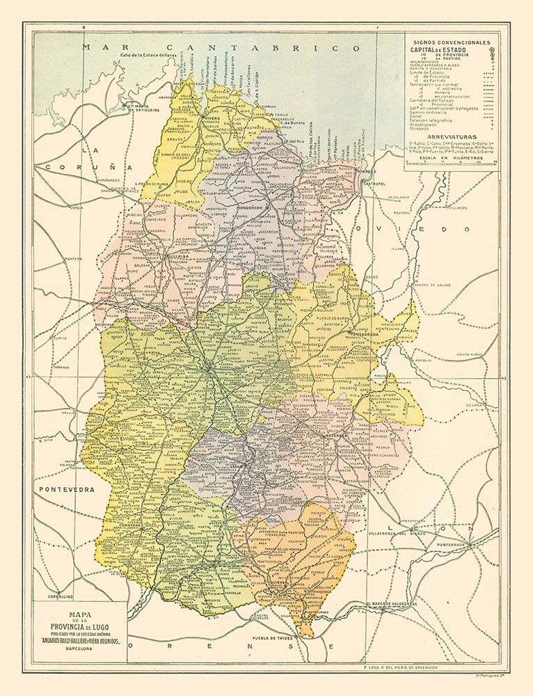 Lugo Province Spain - Pompido 1913 art print by Pompido for $57.95 CAD