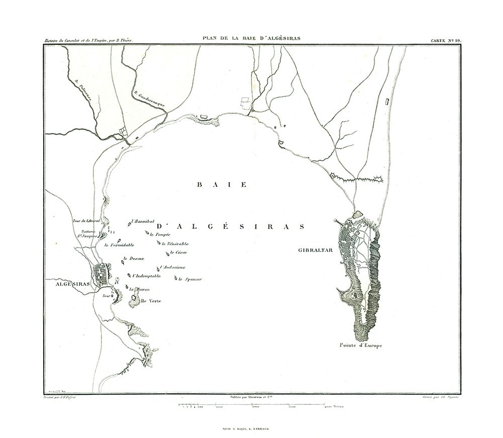 Europe Bay of Gibraltar Spain - Thiers 1866 art print by Thiers for $57.95 CAD