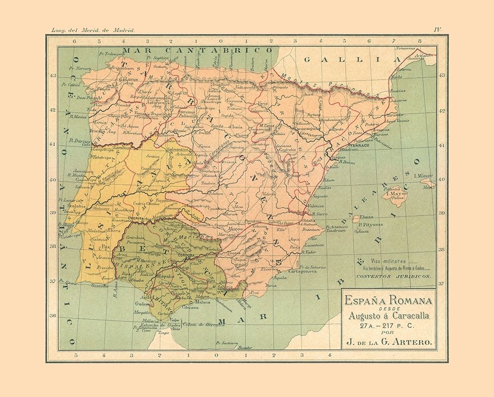 Spain 27 AD to 217 AD - Artero 1979 art print by Artero for $57.95 CAD