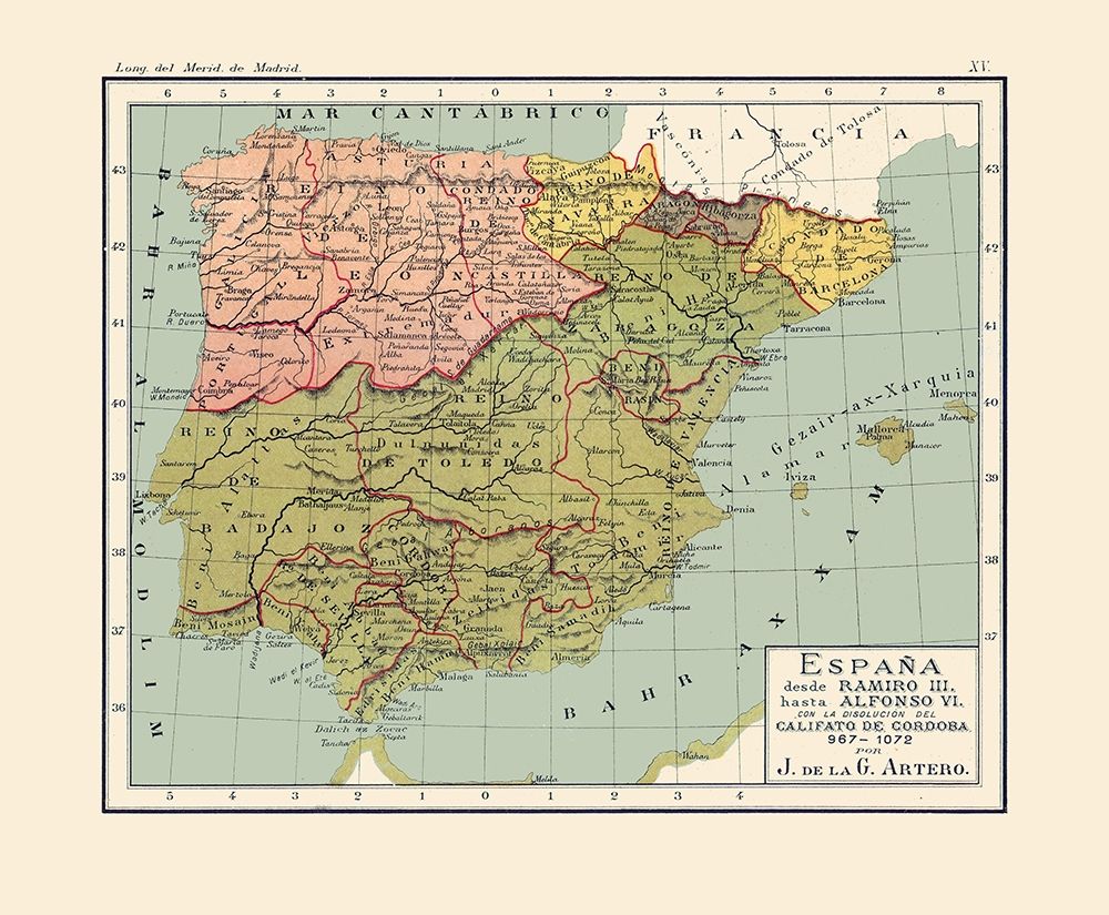 Spain 967 AD to 1072 AD - Artero 1879 art print by Artero for $57.95 CAD