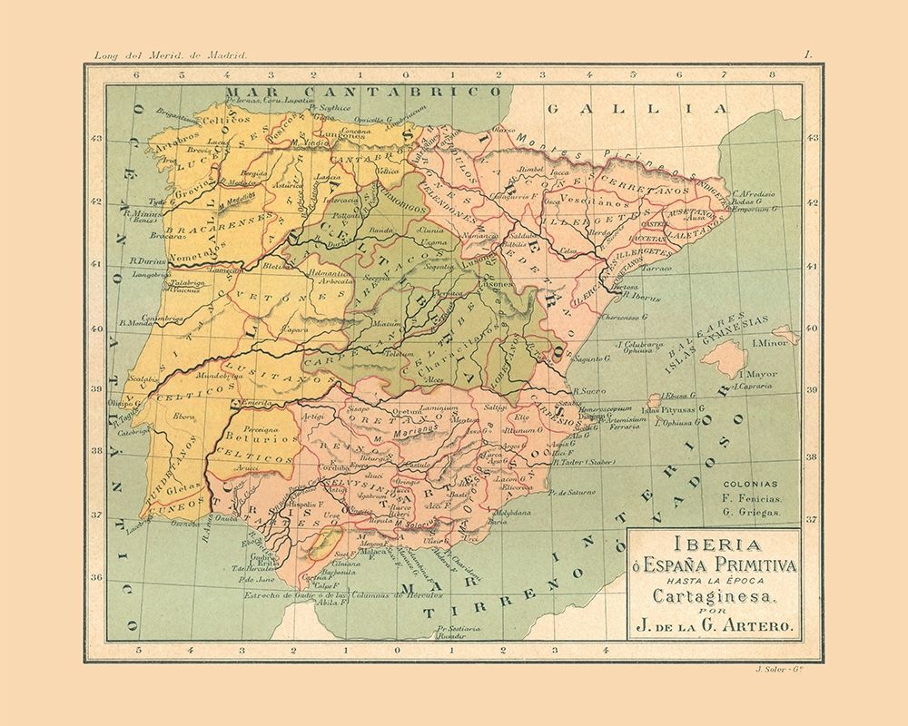 Carthaginian Presence Spain - Artero 1879 art print by Artero for $57.95 CAD