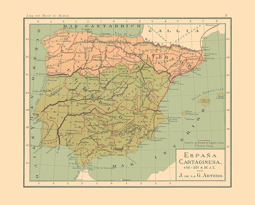 Spain 450 BC to 201 BC - Artero 1879 art print by Artero for $57.95 CAD