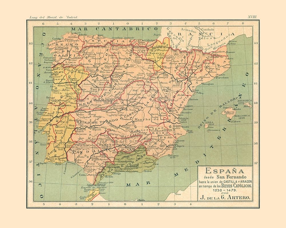 Spain 1230 AD to 1479 AD - Artero 1879 art print by Artero for $57.95 CAD