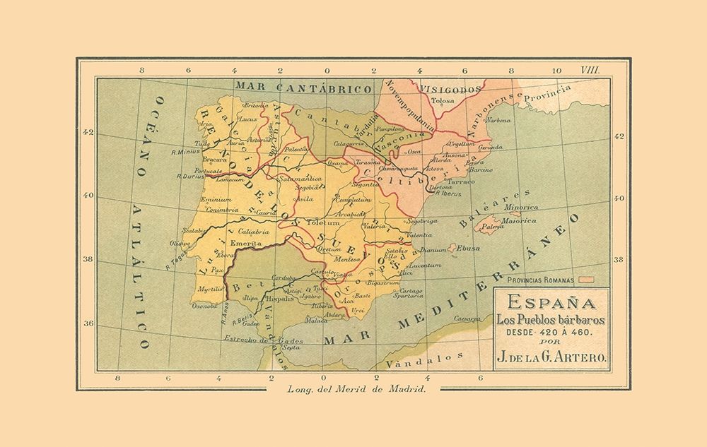 Spain 420 BC to 460 BC - Artero 1879 art print by Artero for $57.95 CAD
