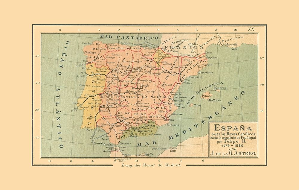 Spain 1479 AD to 1580 AD - Artero 1879 art print by Artero for $57.95 CAD