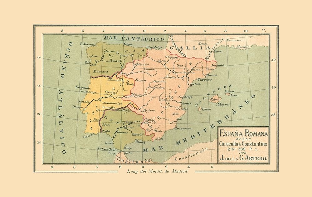 Spain 216 AD to 332 AD - Artero 1879 art print by Artero for $57.95 CAD