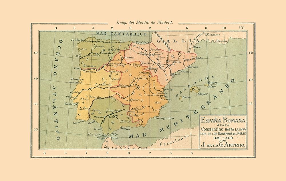 Spain 332 AD to 409 AD - Artero 1879 art print by Artero for $57.95 CAD