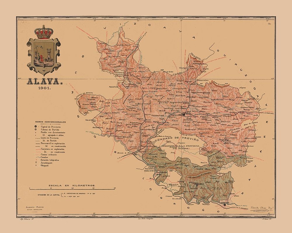Alava Spain 1901 - Martine 1904 art print by Martine for $57.95 CAD
