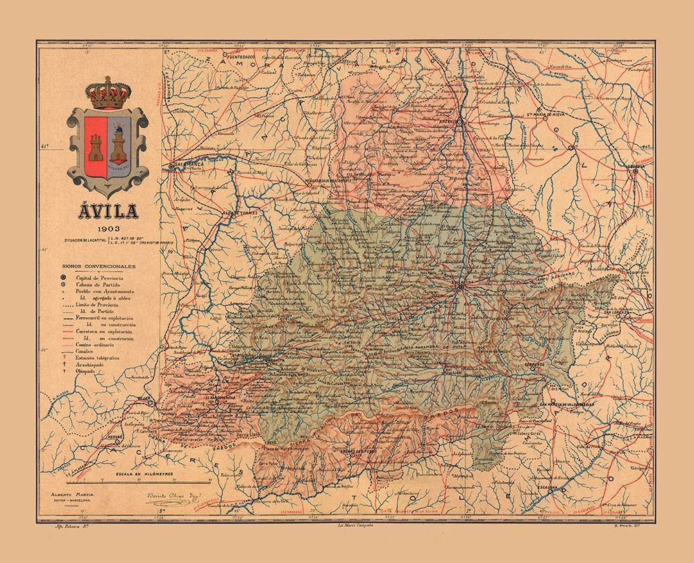 Avila Spain 1903 - Martine 1904 art print by Martine for $57.95 CAD