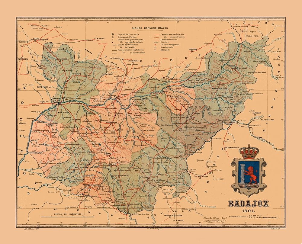 Badajoz Spain 1901 - Martine 1904 art print by Martine for $57.95 CAD