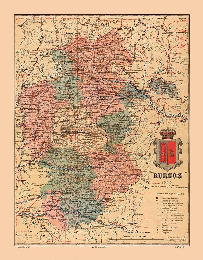 Burgos Spain 1902 - Martine 1904 art print by Martine for $57.95 CAD