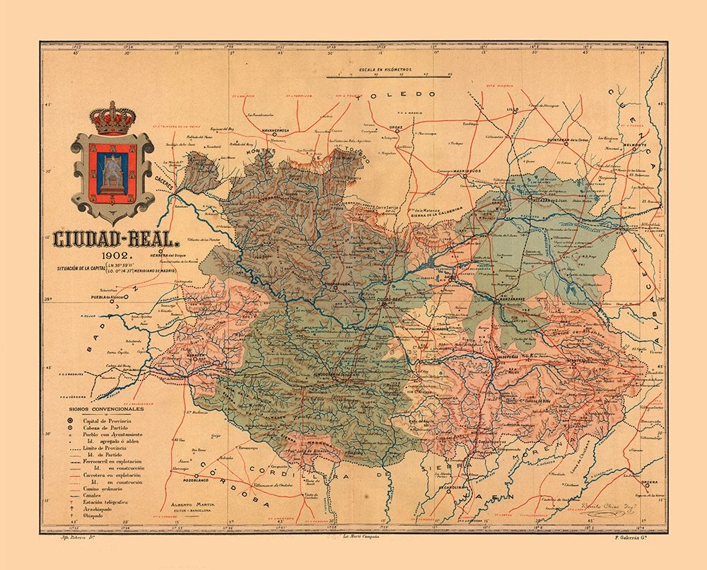 Ciudad Real Spain 1902 - Martine 1904 art print by Martine for $57.95 CAD