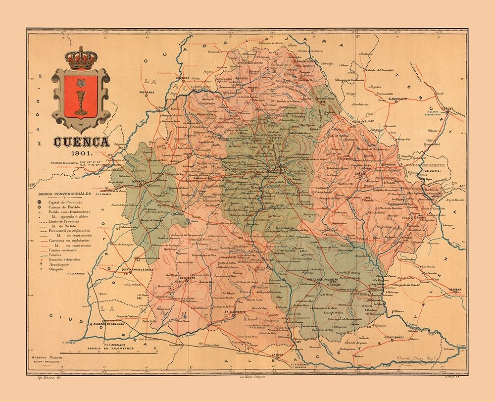 Cuenca Spain 1901 - Martine 1904 art print by Martine for $57.95 CAD