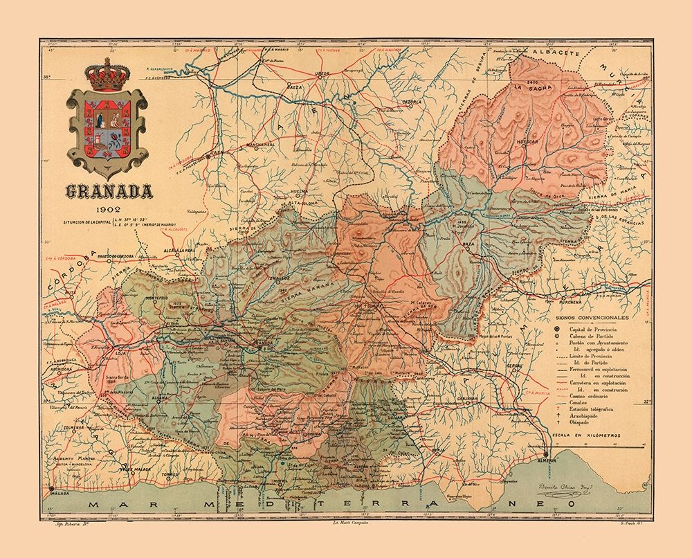 Granada Spain 1902 - Martine 1904 art print by Martine for $57.95 CAD