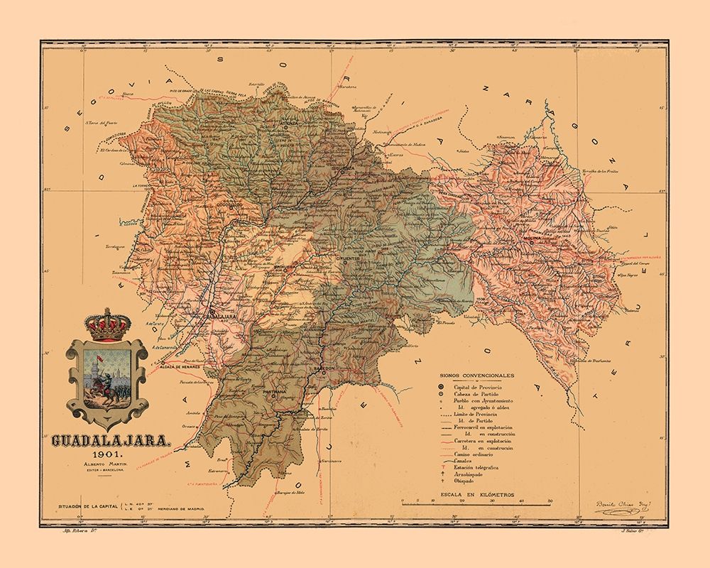Guadalajara Spain 1901 - Martine 1904 art print by Martine for $57.95 CAD